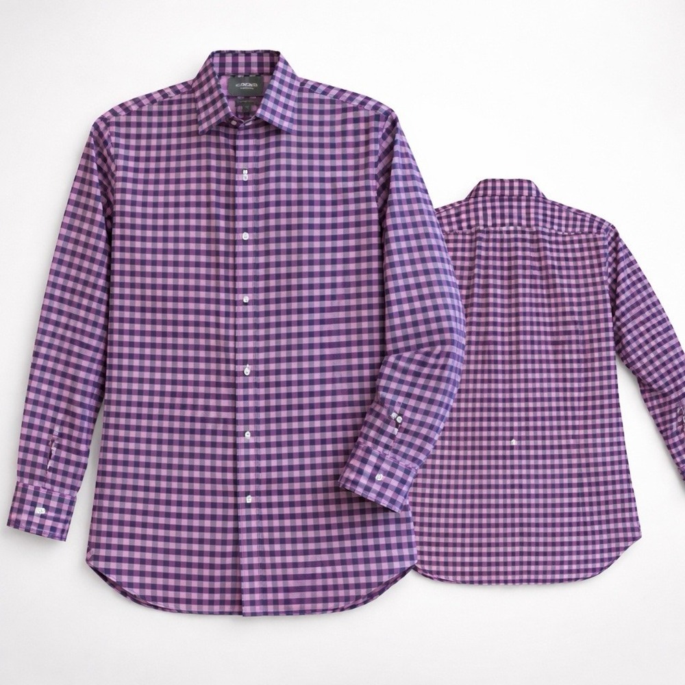 Bonobos Italian Tailored Button Up Shirt Mens Medium 16 33 Slim Fit Purple Check